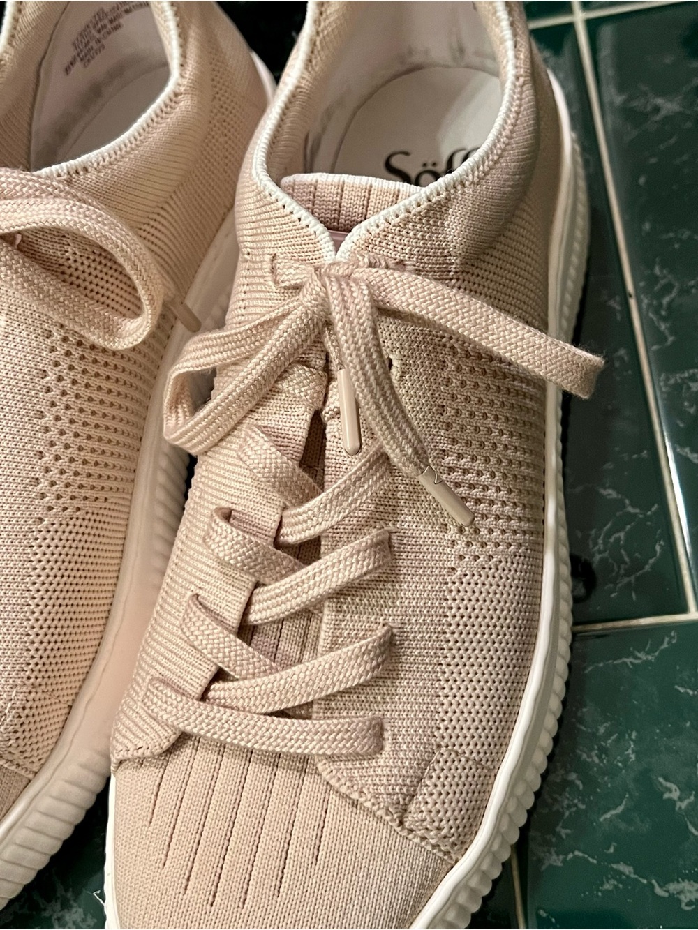 Sofft Women's Knit Lace-Up Sneakers in Light Pink Beige - Picture 3 of 3